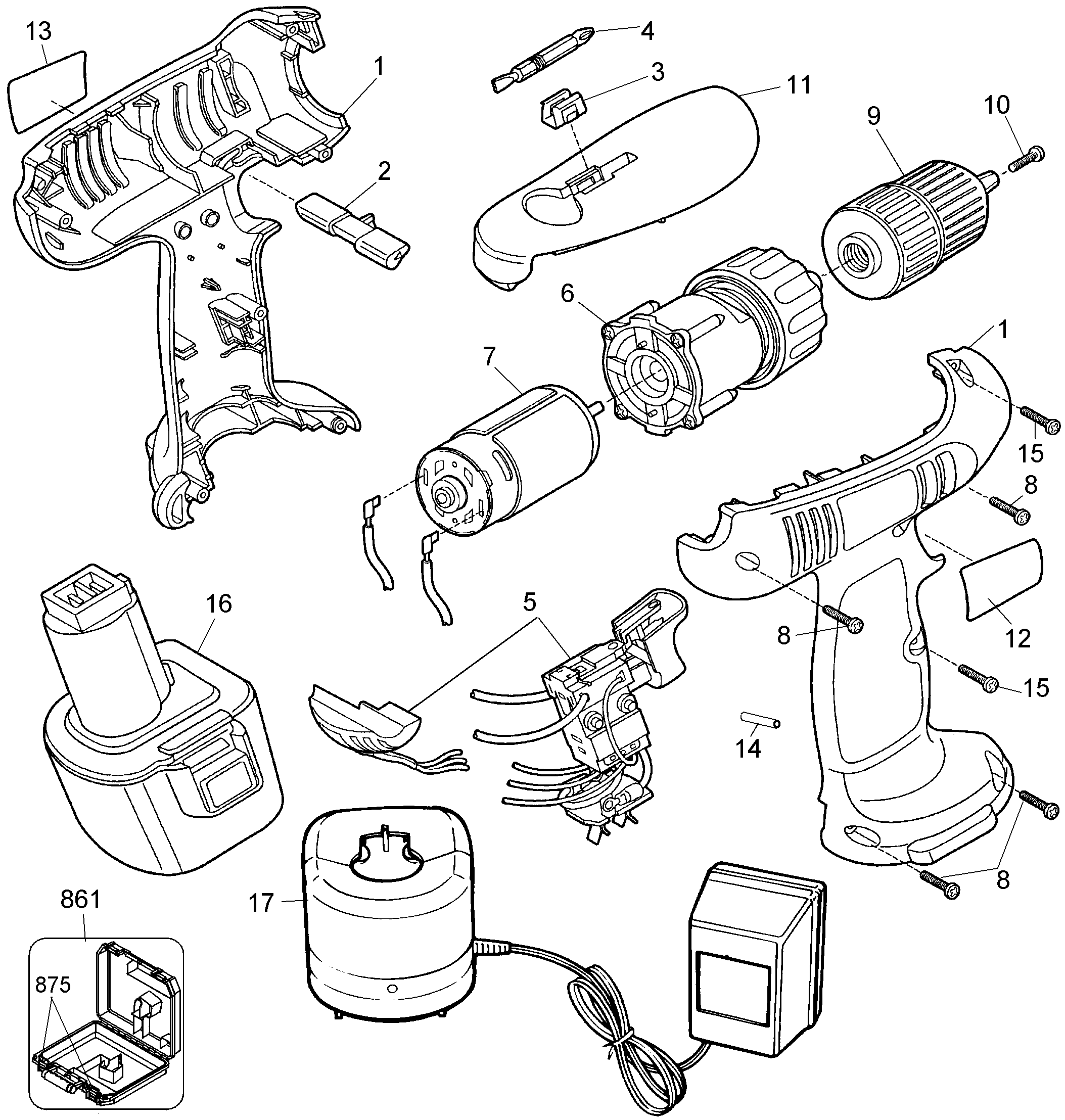 Page A Diagram and Parts List for HP231K-2 2 Black and Decker Boring Machine